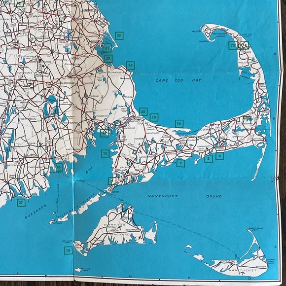 Vintage Massachusetts Tourist Map - Paper Map - State Highway Map - Picture 10 of 14